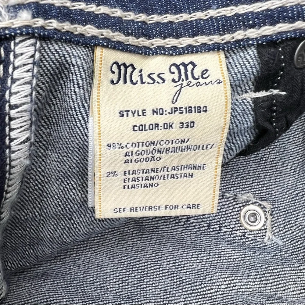 Miss Me Fleur De Lis Boot Dark Wash Jeans Mid Rise size 27 NWT Style JP5181B4